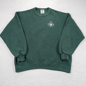 Vintage Jerzees Sweatshirt Men L Green USA Gorpcore Streetwear 90s Crew Unisex‎